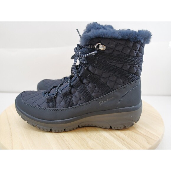 Skechers Womens Relaxed Fit Easy Going Memory Foam Air Cooled Blue Street Boot 9 - Picture 3 of 10
